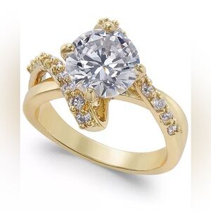 NWT Charters clubhouse by Gold Plate Crystal Bypass Ring, Created for Macy’s